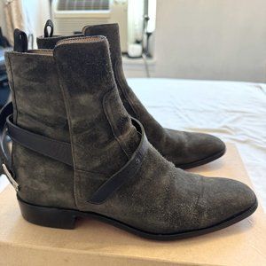 Christian Louboutin Men's Hunter Green Suede Boots Size 42 (US 9)